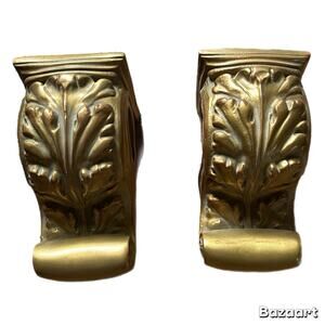 Set of 2 Curtain Rod Support Resin Drapery Sconce Corbel Brackets